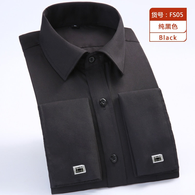 Men Shirt Long Sleeve Formal Business Buttons Shirts Regular Fit Shirt