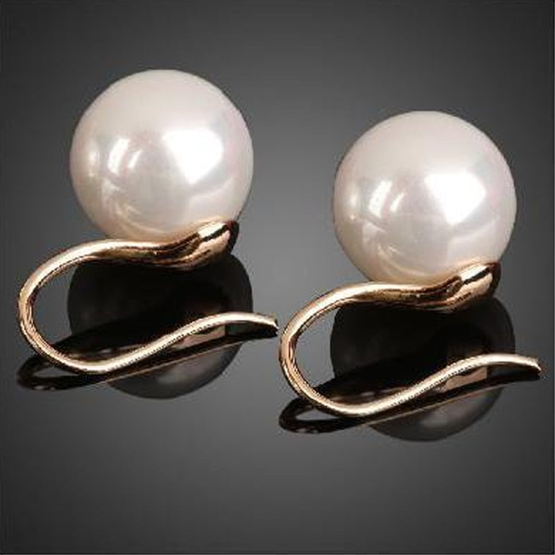 Elegant Women Earrings Imitation Pearls Ball Hook Earrings