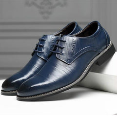 Men Oxfords Shoes Comfortable Formal Dress Flats Lace-Up Bullock Business Shoes