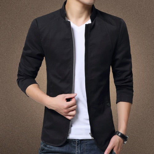 Jacket Standing Collar Jacket Coats Men Slim Fit Business Casual Jackets