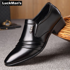 Shoes Men Business Dress Loafers Pointy Black Shoes Oxford Breathable Shoes