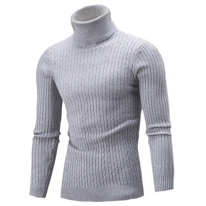 Turtleneck Sweater Men Rollneck Warm Knitted Keep Warm Jumper Woolen