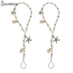 2 Pcs/Set Pearl Ankle Chain Beach Wedding Foot