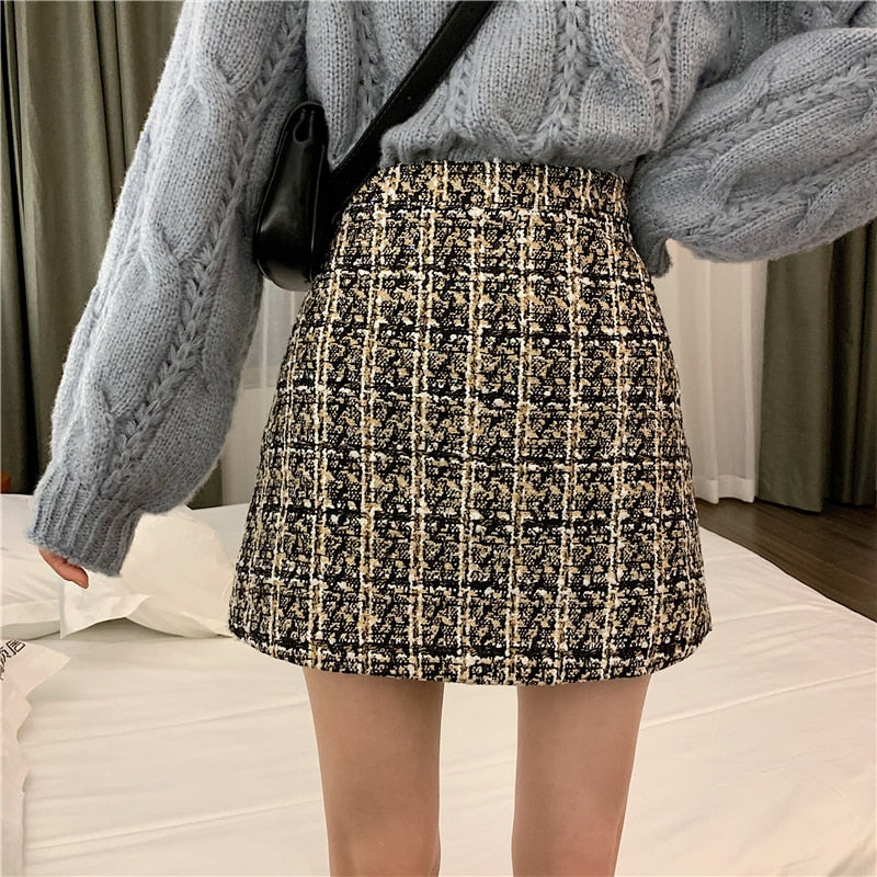 Irregular Lady Skirt Female Sweet High Waist A-line Mini Skirt