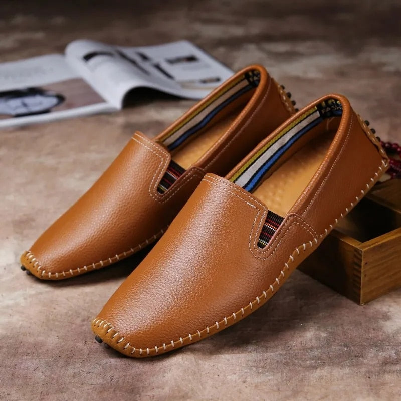 Hand-stitched Formal Shoes Men Loafers Casual Flat Shoes