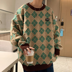 Men Hip Hop Sweaters Streetwear Knitted Pullover Tops Knit Warm Pullover Sweater