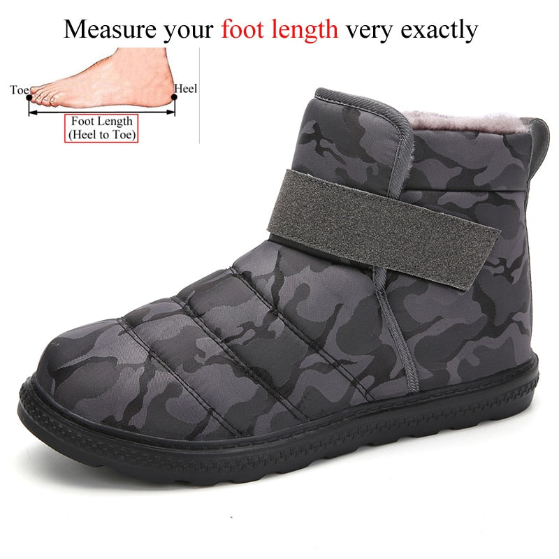 Winter Ankle Waterproof Lightweight Snow Boots Men Plush Warm Shoes