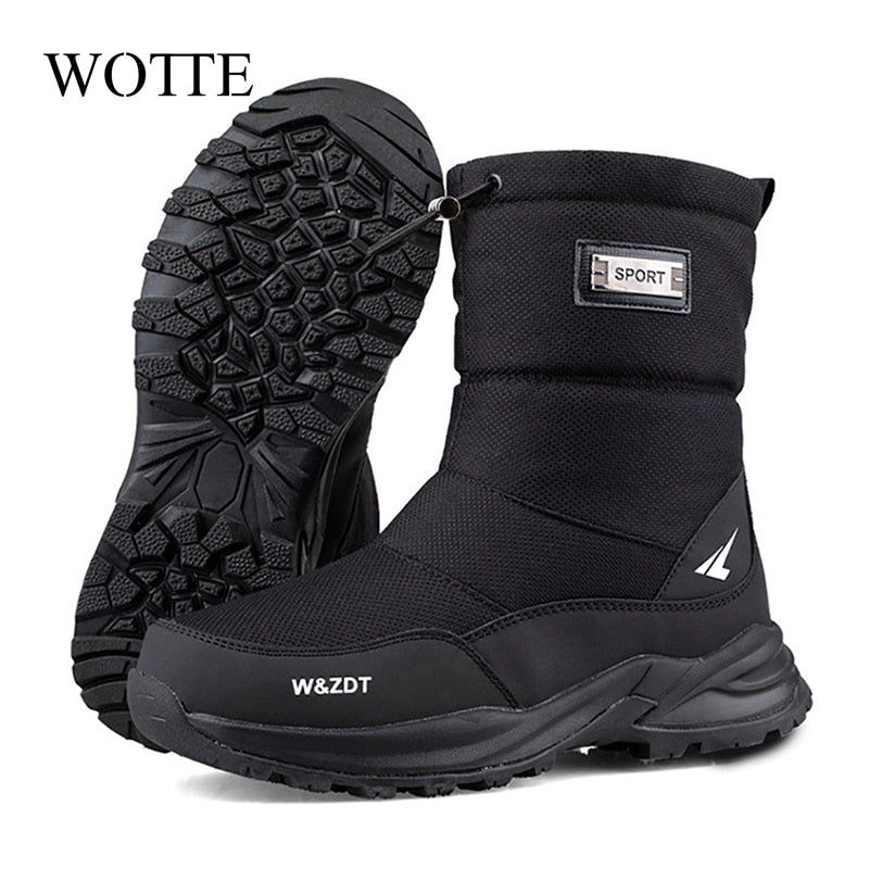 Winter Shoes Men Boots Waterproof Non-slip Thick Fur Platform Boots