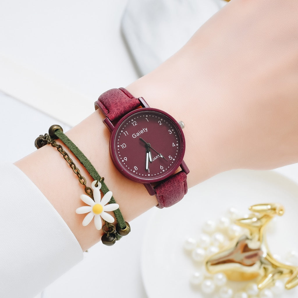 Strap Watch Casual Ladies Quartz Wristwatch Female Bracelet