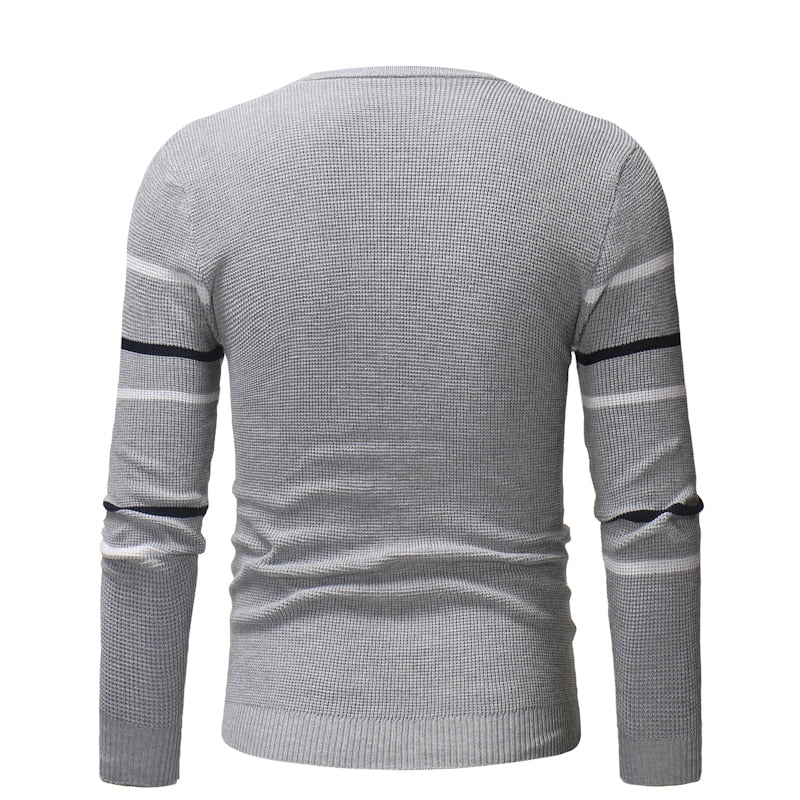 Men round-neck striped pullover men knit sweater