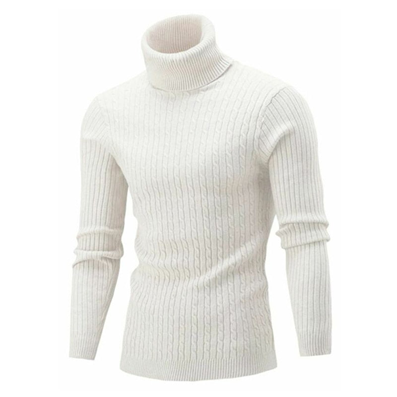 Turtleneck Sweater Men Rollneck Warm Knitted Keep Warm Jumper Woolen