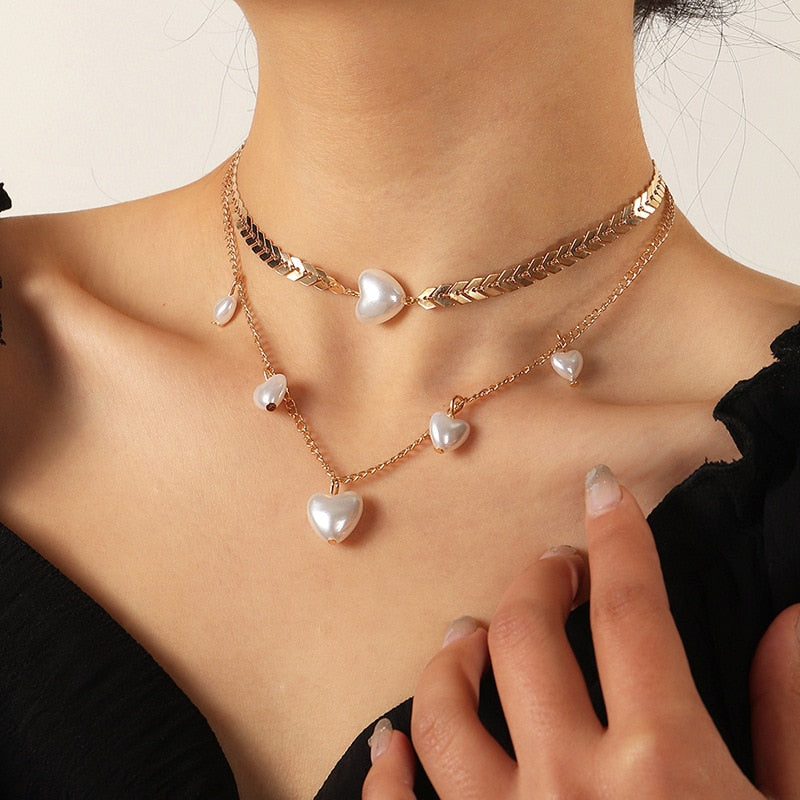 Pearl Choker Necklace  Clavicle Chain Fashion Necklace