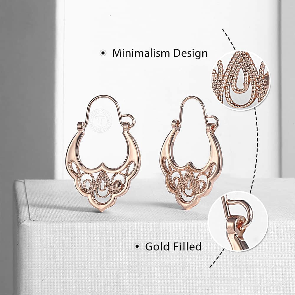 Rose Gold Color Drop Earrings Jewelry Earrings