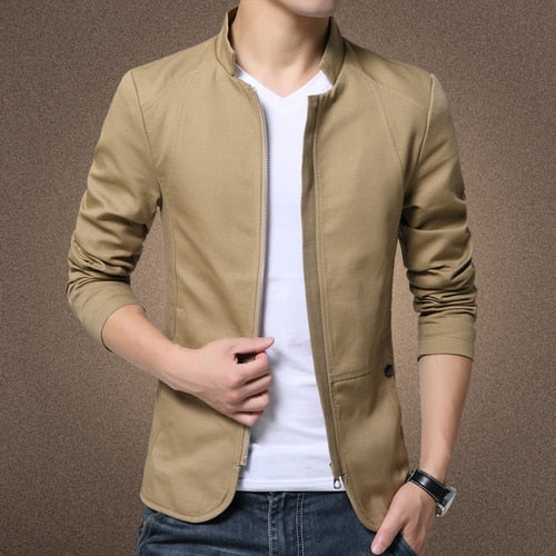 Jacket Standing Collar Jacket Coats Men Slim Fit Business Casual Jackets