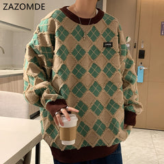 Men Hip Hop Sweaters Streetwear Knitted Pullover Tops Knit Warm Pullover Sweater