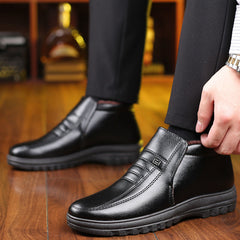 Winter Waterproof Men Shoes Flannel High Top Slip-on Casual Warm Shoes