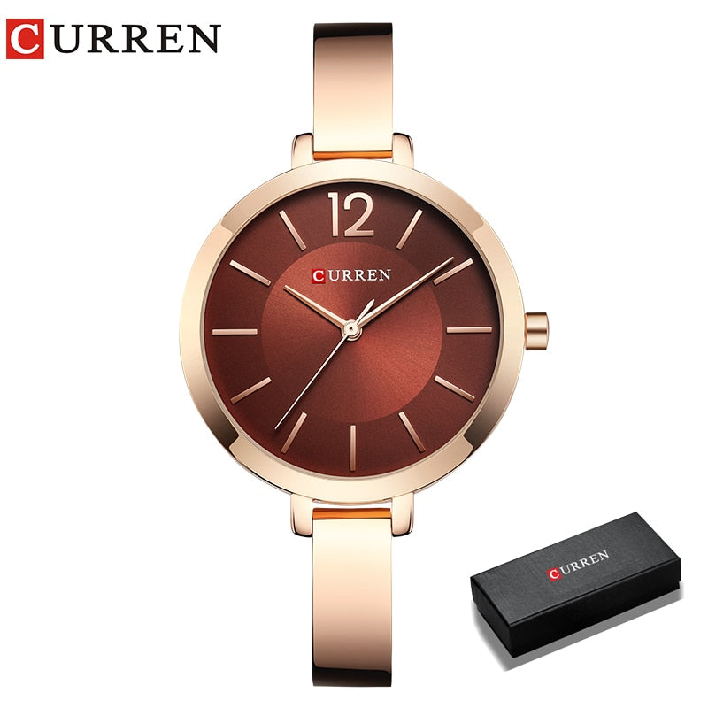 Fashion Gold Women Watches Stainless Steel Ultra thin Quartz Watch