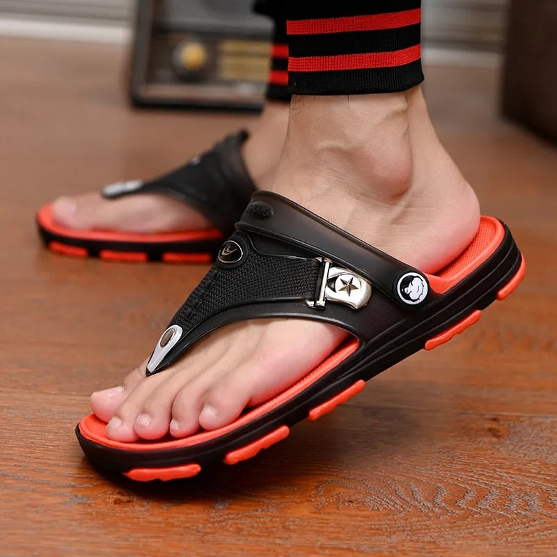 Men Flip Flops Beach Sandals Shoes Flat Non Slip Designer Slippers Rubber