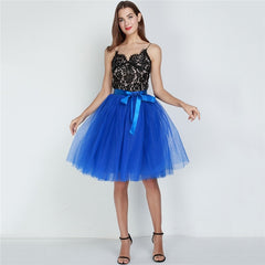 6Layers 65cm Fashion Tulle Skirt Pleated Tutu Skirts