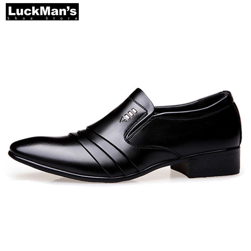 Shoes Men Business Dress Loafers Pointy Black Shoes Oxford Breathable Shoes