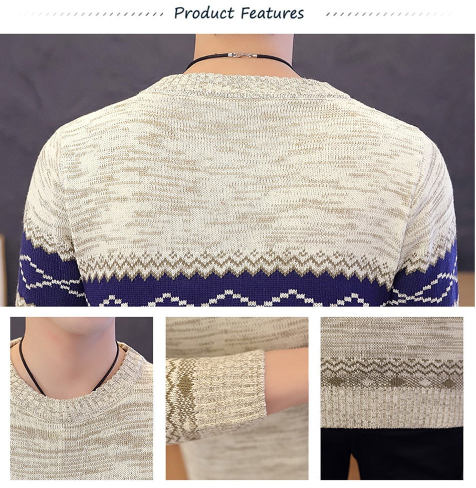 Sweaters And Pullovers Men Long Sleeve Knitted Sweater Pullovers Warm Coat