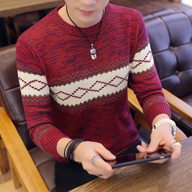 Sweaters And Pullovers Men Long Sleeve Knitted Sweater Pullovers Warm Coat