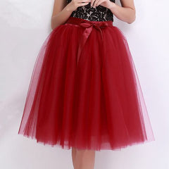 6Layers 65cm Fashion Tulle Skirt Pleated Tutu Skirts