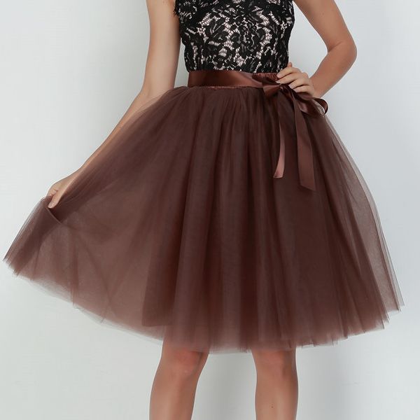 6Layers 65cm Fashion Tulle Skirt Pleated Tutu Skirts