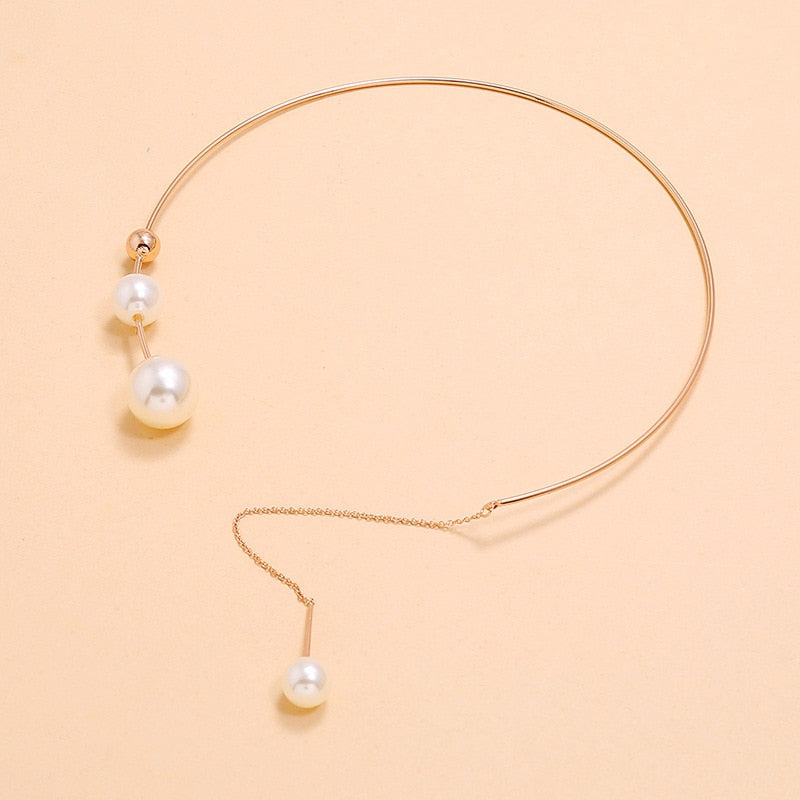 Pearl Choker Necklace  Clavicle Chain Fashion Necklace