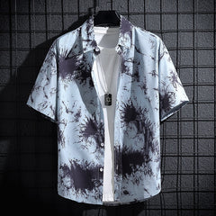 men short-sleeved printed shirt men casual beach thin tops