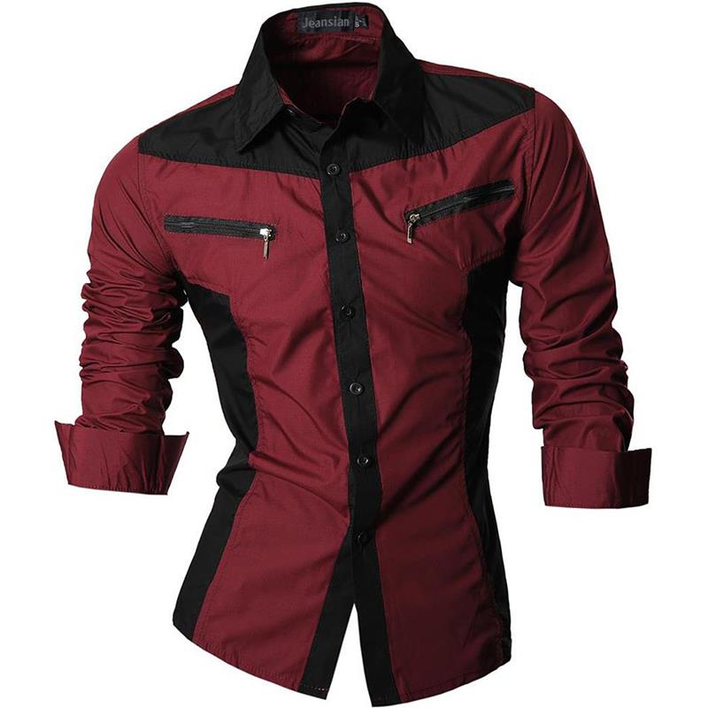 Men Casual Dress Shirts Fashion Stylish Long Sleeve