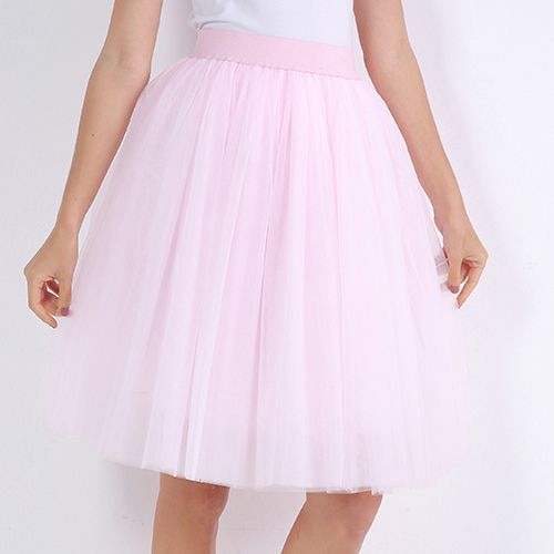 5 Layers Fashion Tulle Skirt Pleated TUTU Skirts Midi Skirt