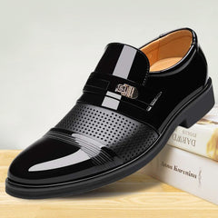 Men Business Dress Loafers Pointed Toe Shoes Oxford Breathable Formal Shoes