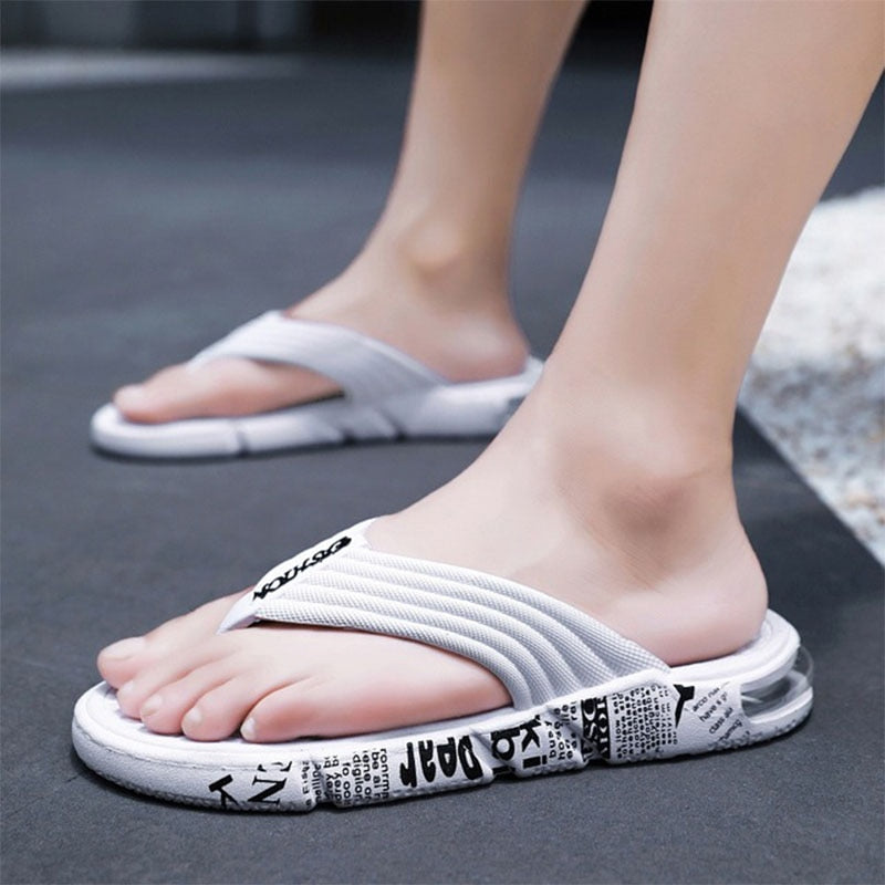 Slippers Men Rubber Sole Soft Flip Flops Beach Casual