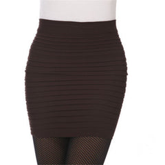 Women Skirt High Waist Pleated Skirt Candy Color Knitted Elastic Mini Skirt Sexy Office Lady Short Skirts Black red