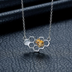 Fashion Necklace Girl Honeycomb Bee Animal Pendant Classic