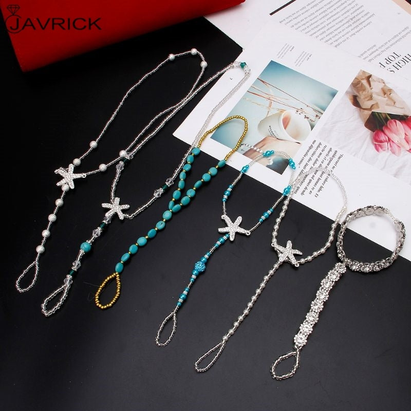 2 Pcs/Set Pearl Ankle Chain Beach Wedding Foot