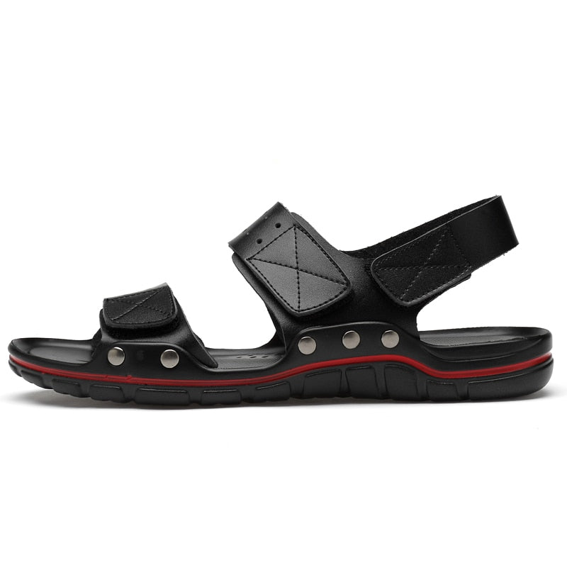 Men Casual Sandals Outdoor Black Walking Soft Luxury Shoes