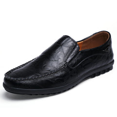 Men Casual Shoes Loafers Moccasins Breathable Slip on Black Driving Shoes