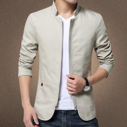 Jacket Standing Collar Jacket Coats Men Slim Fit Business Casual Jackets