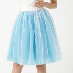 5 Layers Fashion Tulle Skirt Pleated TUTU Skirts Midi Skirt