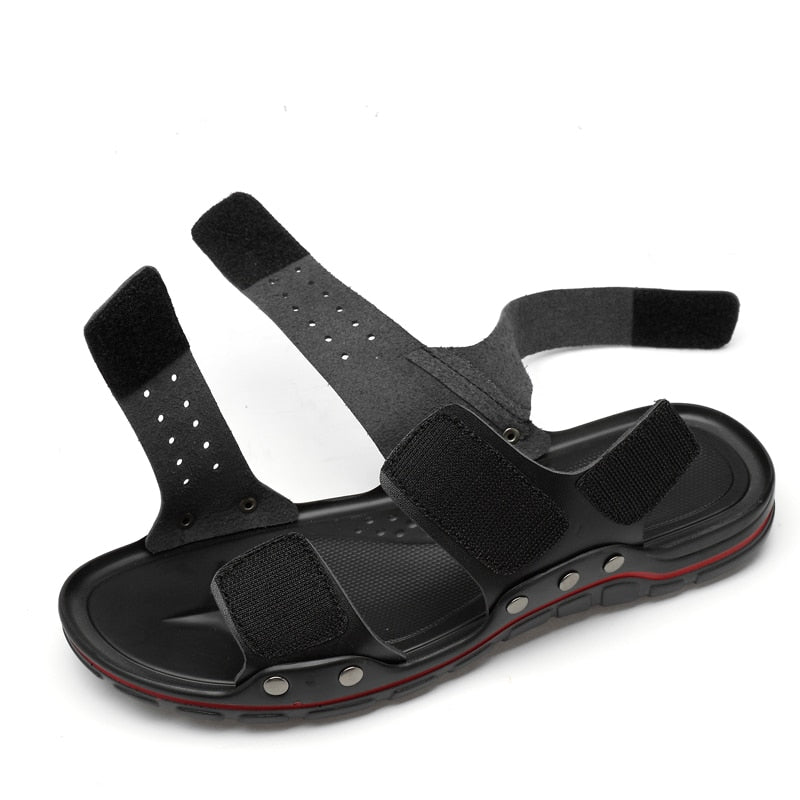 Men Casual Sandals Outdoor Black Walking Soft Luxury Shoes