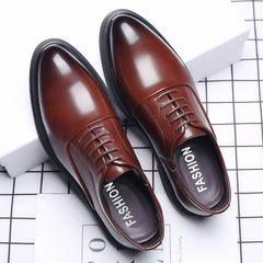 Men Dress Shoes Lace-up Casual Business Shoes Pointed Toe Formal