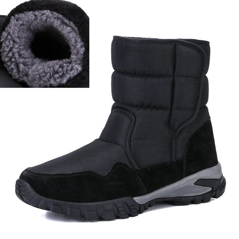 Men boots winter shoes thicken fur non-slip waterproof snow boots