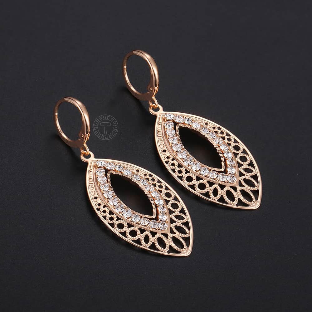 Rose Gold Color Drop Earrings Jewelry Earrings