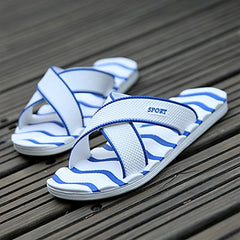 Beach Men Slippers Outdoor Wave Stripe Slippers Comfortable and Soft