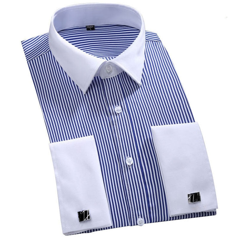 Men Shirt Long Sleeve Formal Business Buttons Shirts Regular Fit Shirt