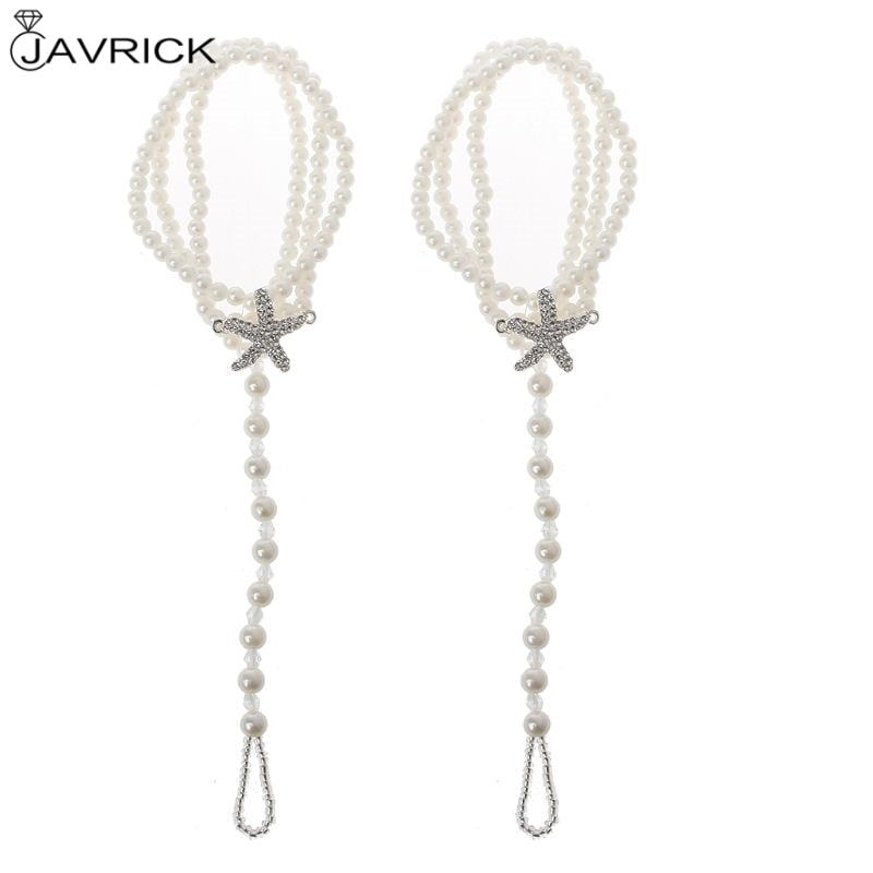 2 Pcs/Set Pearl Ankle Chain Beach Wedding Foot