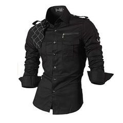 Men Casual Dress Shirts Fashion Stylish Long Sleeve