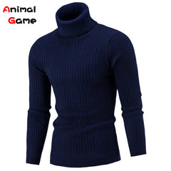 Turtleneck Sweater Men Rollneck Warm Knitted Keep Warm Jumper Woolen